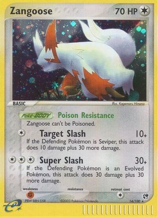 Zangoose 014  - Reverse Holofoil Sandstorm - Holo Rare