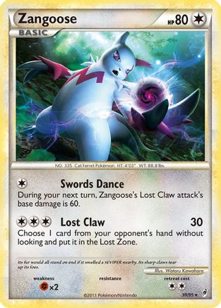 Zangoose 039  - Reverse Holofoil Call of Legends - Rare