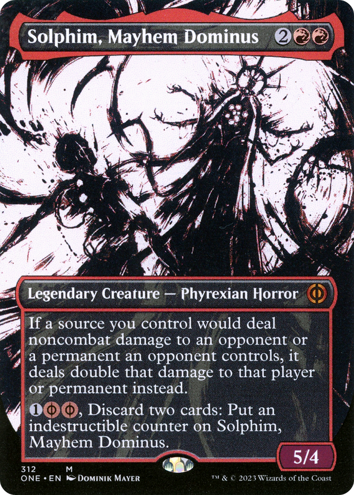 Solphim, Mayhem Dominus (Showcase) (ONE-312) - Phyrexia: All Will Be One: (Showcase) (Borderless) Foil