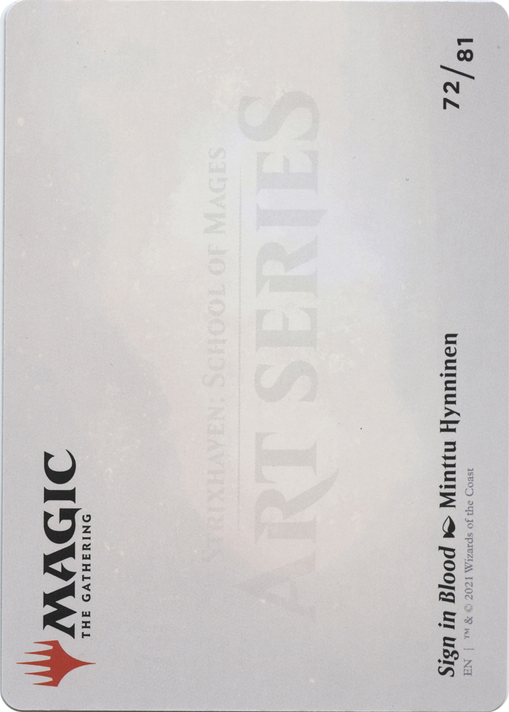 Sign in Blood // Sign in Blood (ASTX-072) - Strixhaven Art Series (Borderless)