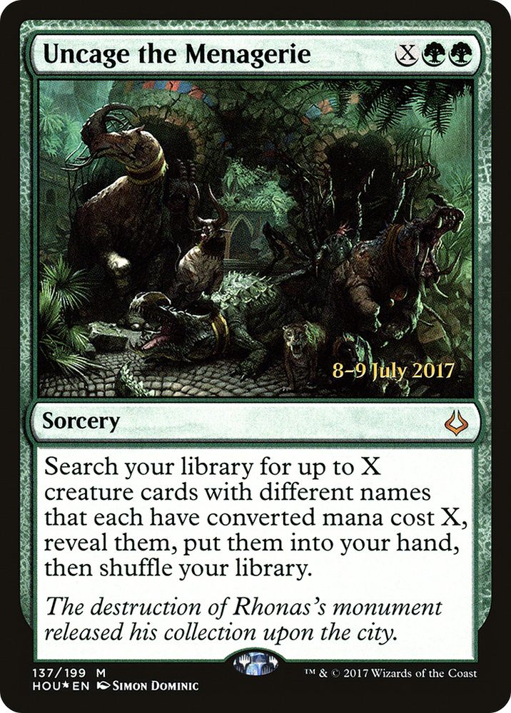 Uncage the Menagerie (PRE-137) - Hour of Devastation Promos Foil