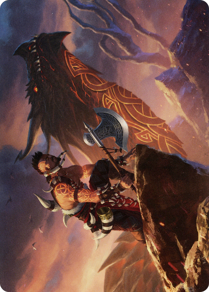 Dragonkin Berserker // Dragonkin Berserker (AKHM-032) - Kaldheim Art Series (Borderless)