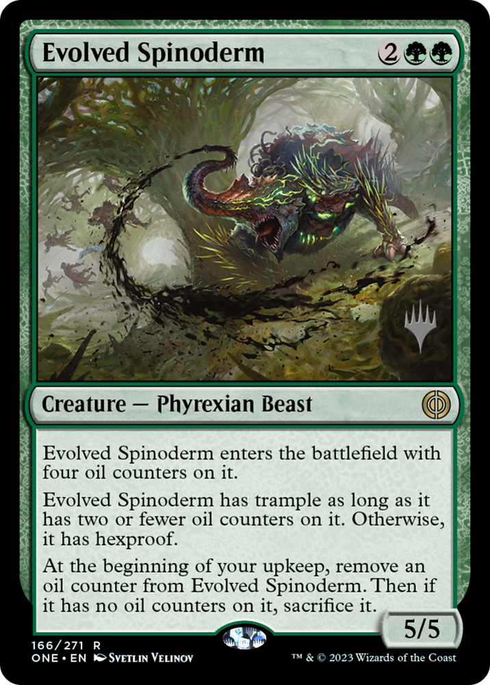 Evolved Spinoderm (PPONE-166) - Phyrexia: All Will Be One Promos Foil