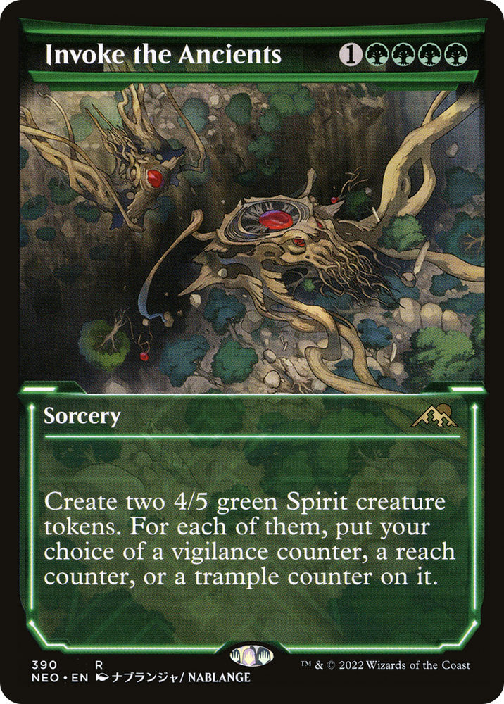 Invoke the Ancients (Showcase) (NEO-390) - Kamigawa: Neon Dynasty: (Showcase)