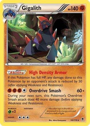Gigalith 050  - Reverse Holofoil XY  Phantom Forces - Holo Rare