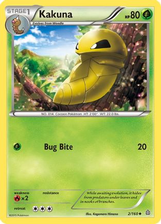 Kakuna 002  - Reverse Holofoil XY  Primal Clash - Uncommon