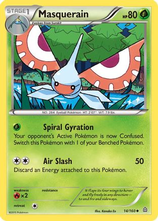 Masquerain 014  - Reverse Holofoil XY  Primal Clash - Uncommon
