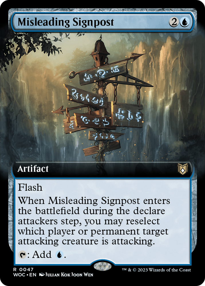 Misleading Signpost (Extended Art) (WOC-047) - Wilds of Eldraine Commander: (Extended Art)