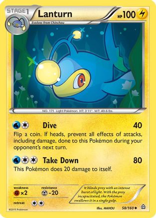 Lanturn 058  XY  Primal Clash - Uncommon