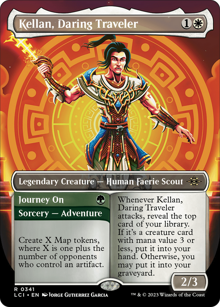 Kellan, Daring Traveler (Borderless) (LCI-341) - The Lost Caverns of Ixalan (Borderless) Foil