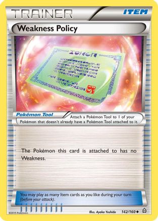 Weakness Policy 142  - Reverse Holofoil XY  Primal Clash - Uncommon
