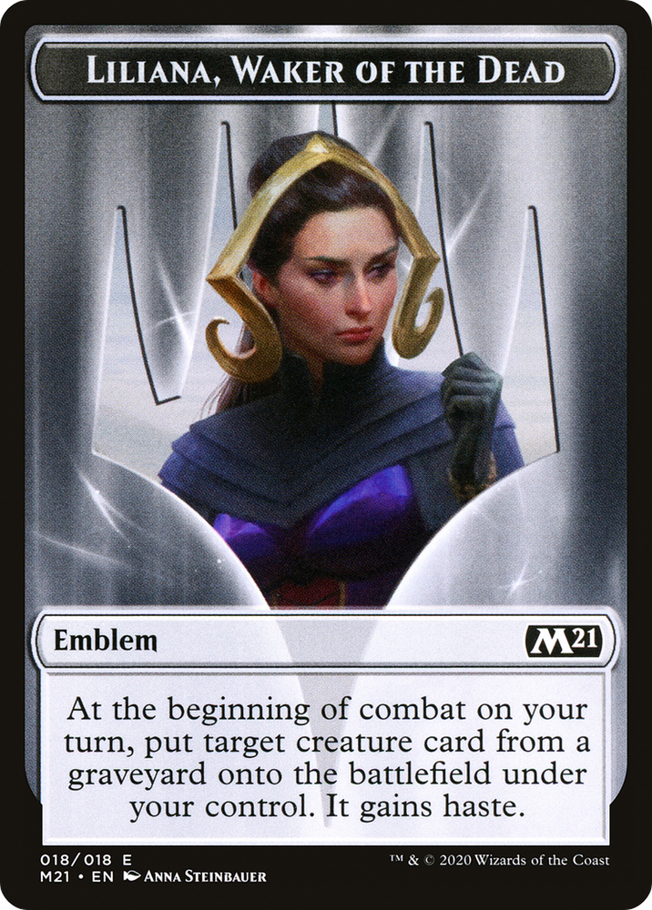 Liliana, Waker of the Dead Emblem (TM21-018) - Core Set 2021 Tokens Foil