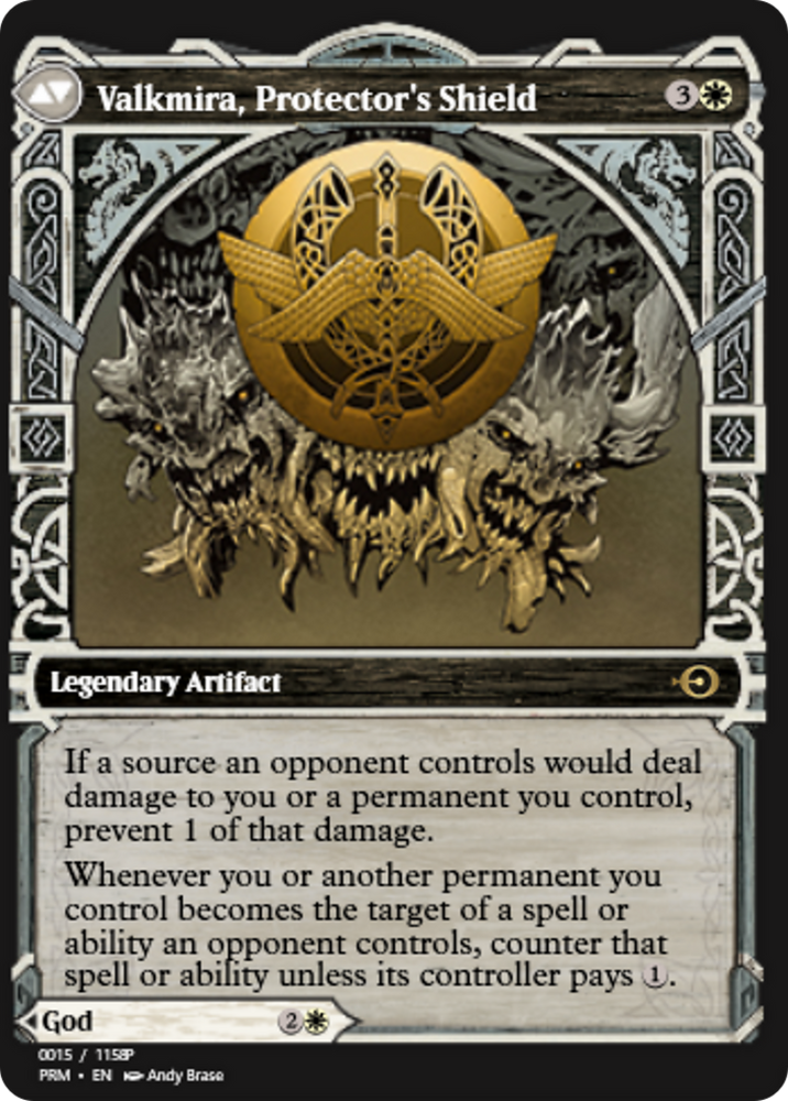 Reidane, God of the Worthy // Valkmira, Protector's Shield (PRM-88228) - Magic Online Promos