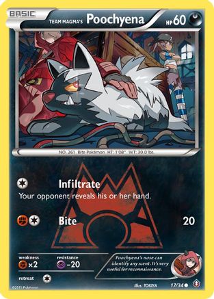 Team Magma's Poochyena 017/34  Double Crisis - Common