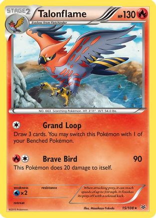 Talonflame 015/108  - Reverse Holofoil XY  Roaring Skies - Rare