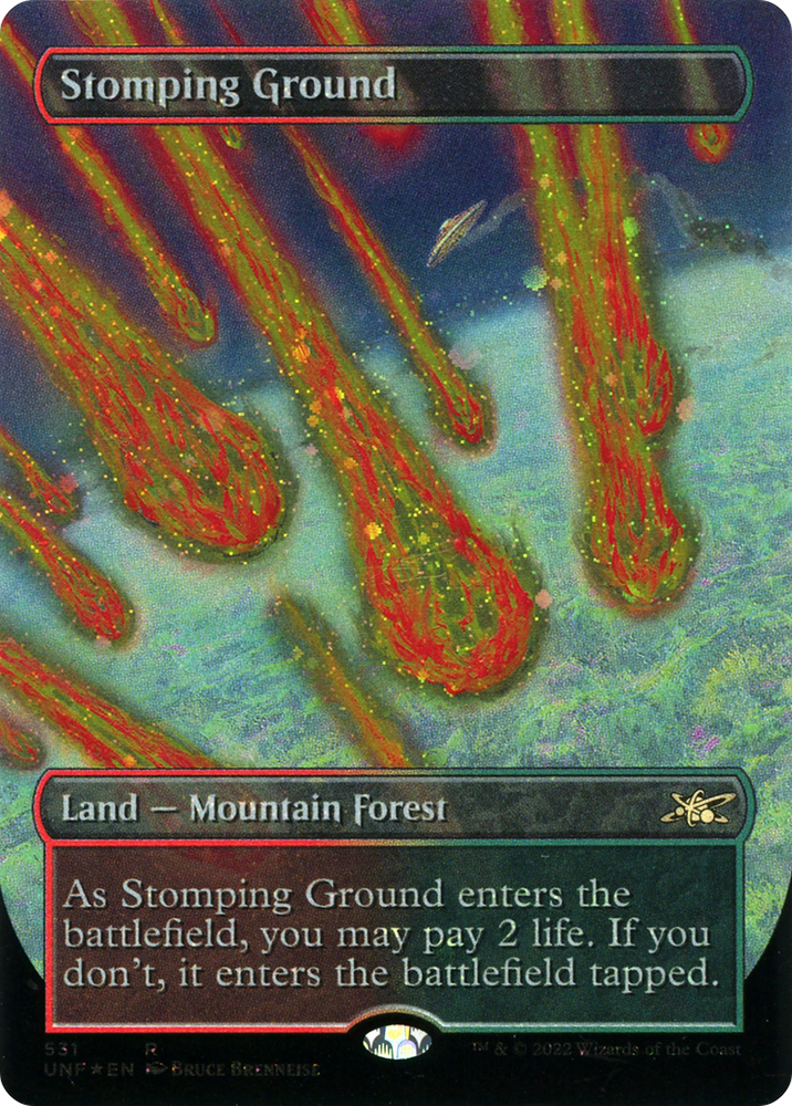Stomping Ground (Borderless) (Galaxy Foil) (UNF-531) - Unfinity (Borderless) Foil
