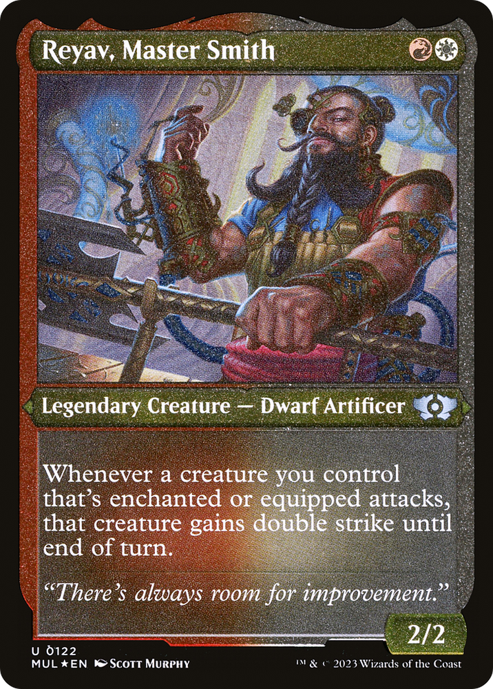 Reyav, Master Smith (Foil Etched) (MUL-122) - Multiverse Legends Foil