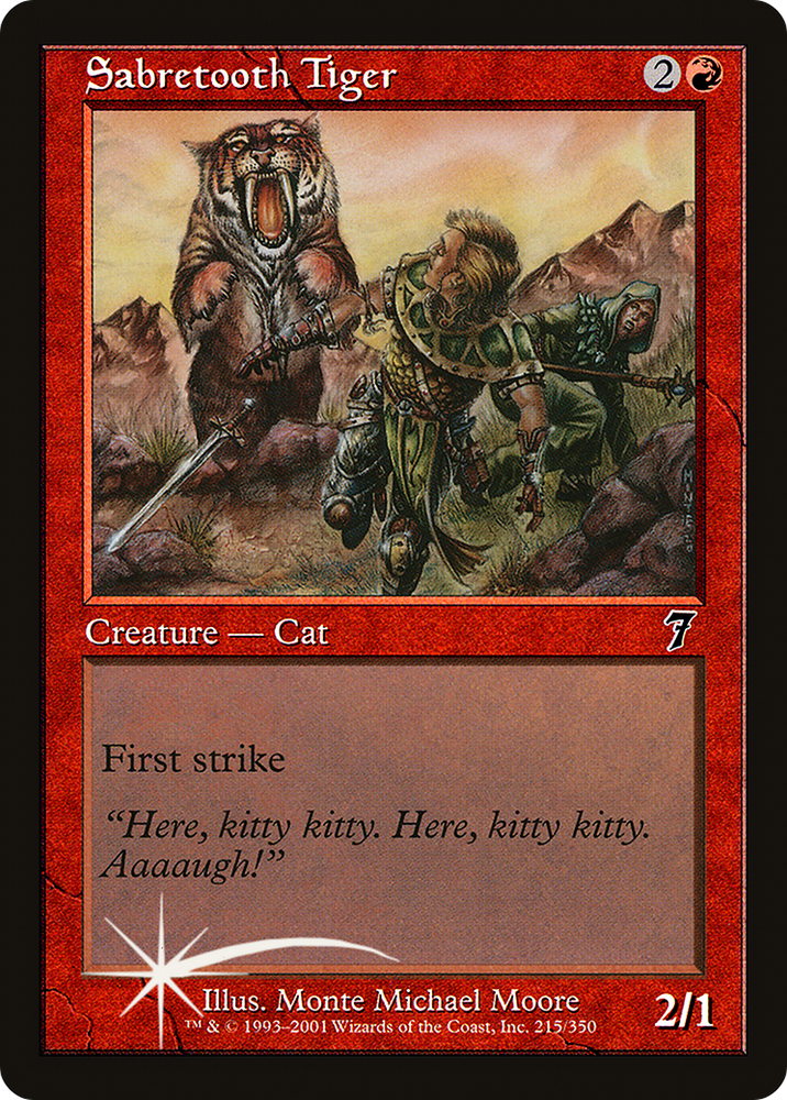 Sabretooth Tiger (7ED-215★) - Seventh Edition Foil