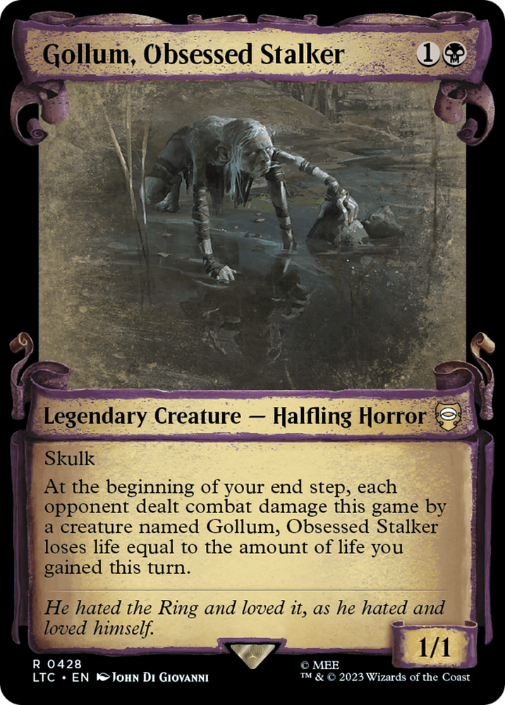 Gollum, Obsessed Stalker (Showcase Scrolls) (LTC-428) - Tales of Middle-earth Commander: (Showcase)