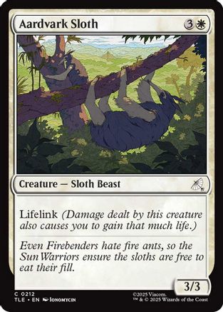 Aardvark Sloth Magic: The Gathering trading card