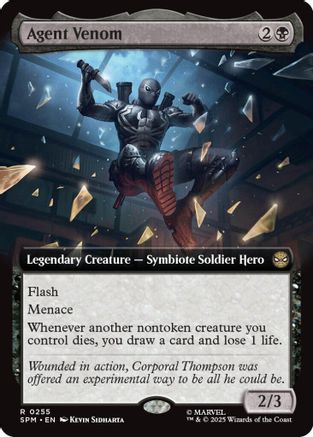 Agent Venom Extended Art Magic: The Gathering trading card