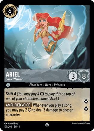 Ariel Sonic Warrior Disney Lorcana trading card