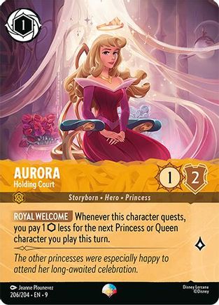 Aurora Holding Court Disney Lorcana trading card