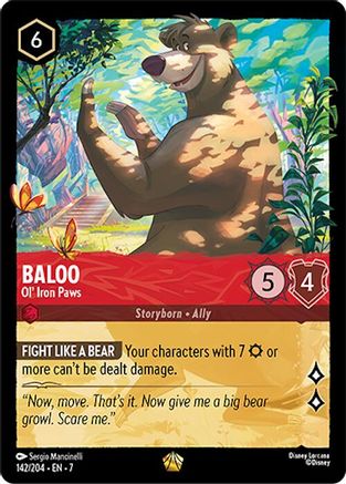 Baloo Ol' Iron Paws Disney Lorcana trading card