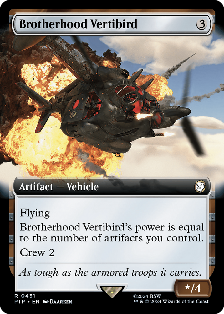 Brotherhood Vertibird Extended Art Magic: The Gathering trading card
