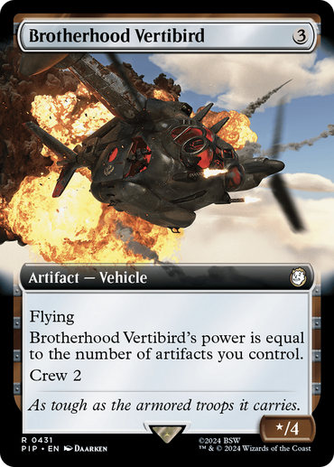 Brotherhood Vertibird Extended Art Magic: The Gathering trading card
