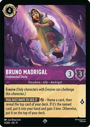 Bruno Madrigal Undetected Uncle Disney Lorcana trading card