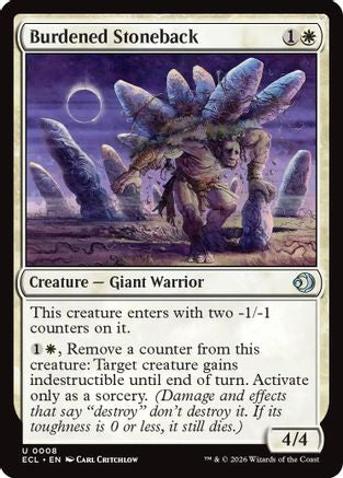 Burdened Stoneback Magic: The Gathering trading card