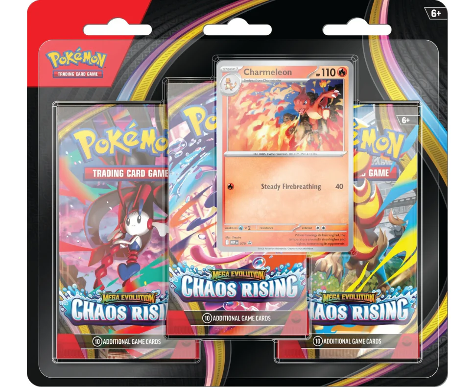 Pre-Order: POKEMON- Mega Evolution - Chaos Rising - 3 Pack Blister