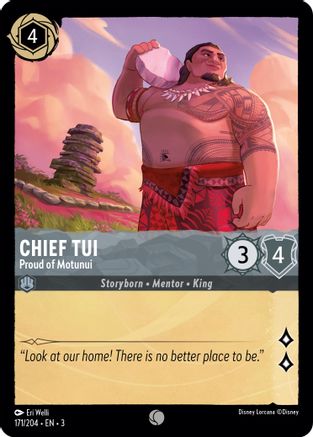 Chief Tui Proud of Motunui Disney Lorcana trading card