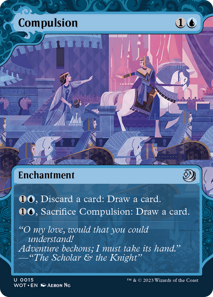 Compulsion Showcase Borderless Magic: The Gathering trading card