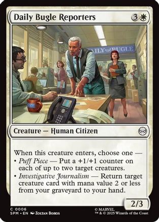 Daily Bugle Reporters Magic: The Gathering trading card