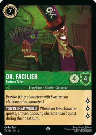 Dr/ Facilier Fortune Teller Disney Lorcana trading card