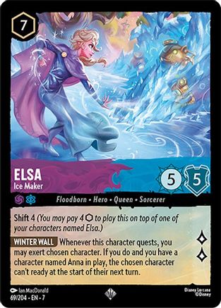 Elsa Ice Maker Disney Lorcana trading card