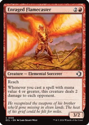 Enraged Flamecaster Magic: The Gathering trading card