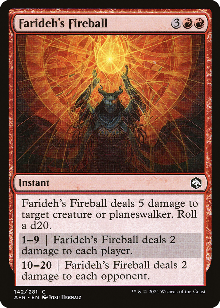 Farideh's Fireball Magic: The Gathering trading card