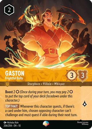 Gaston Frightful Bully Disney Lorcana trading card