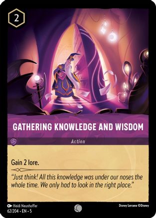 Gathering Knowledge and Wisdom Disney Lorcana trading card