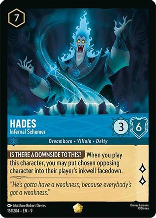 Hades Infernal Schemer Disney Lorcana trading card