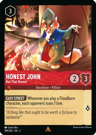 Honest John Not that Honest Disney Lorcana trading card