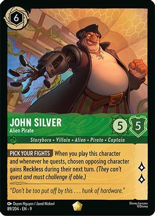 John Silver Alien Pirate Disney Lorcana trading card