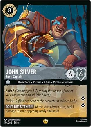 John Silver Stern Captain Disney Lorcana trading card