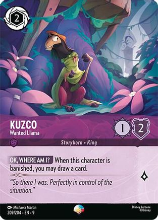 Kuzco Wanted Llama Disney Lorcana trading card