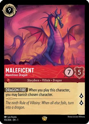 Maleficent Monstrous Dragon Disney Lorcana trading card