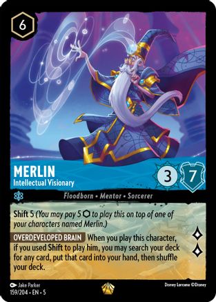 Merlin Intellectual Visionary Disney Lorcana trading card