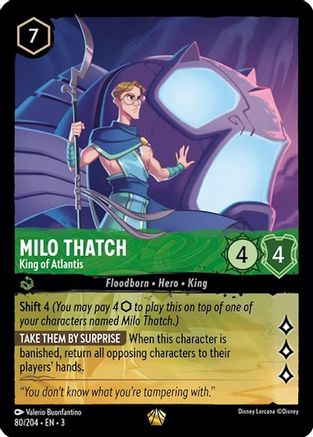 Milo Thatch King of Atlantis Disney Lorcana trading card